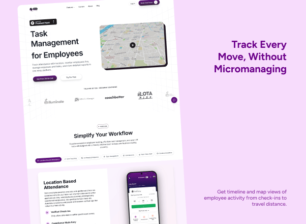 QbeeDesk web platform — task management and attendance